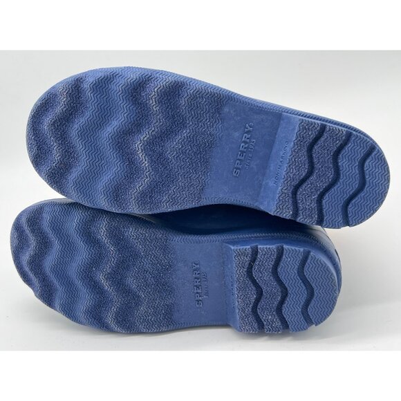 Sperry Quilted Rainbow Waterproof Duck Boots Kids Blue Gradient Lace Up - Picture 7 of 9